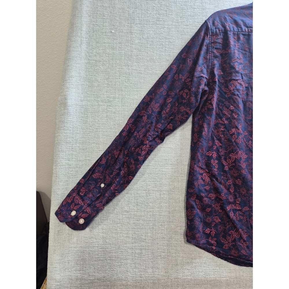 Banana Republic Shirt Mens Large Multicolor Floral Untucked Slim Fit Button Down - Picture 12 of 13